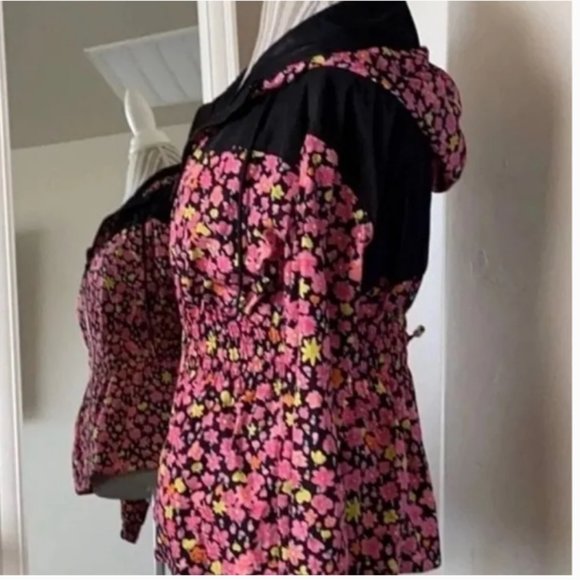 kate spade athleisure marker pink floral anorak jacket size small nwt - Picture 8 of 8